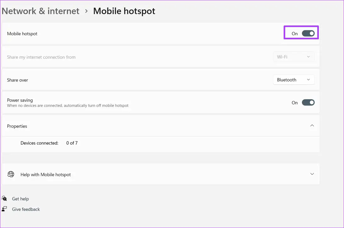 How to turn on a mobile hotspot in windows 11 Step